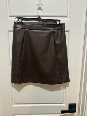 Banana Republic Dark Brown Faux Leather Mini Skirt